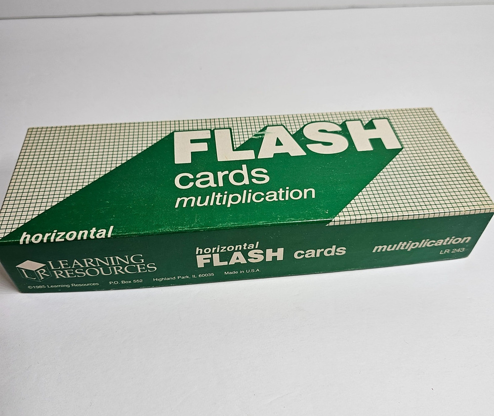 Learning Resources Multiplication Flash Cards Large Print Horizontal 1985 Vtg